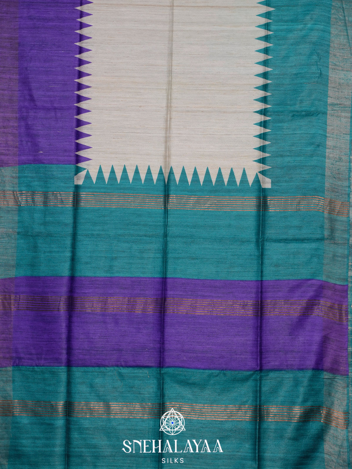 Cream Jute Saree