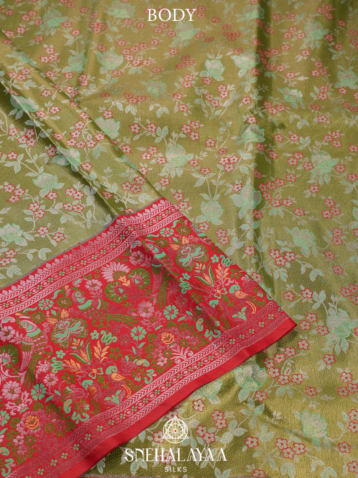 Sage Green Art Silk Saree