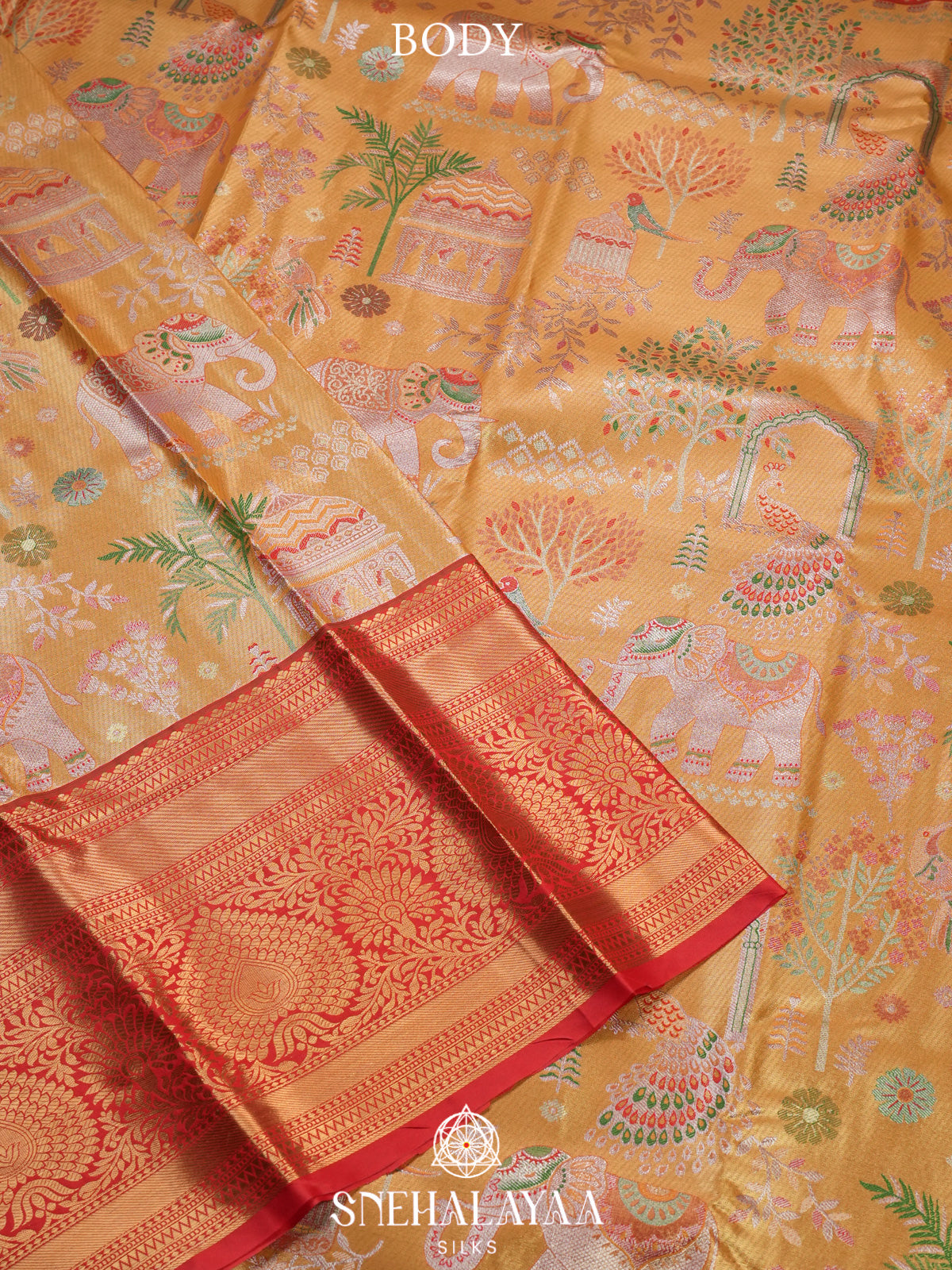 Mustard Art Silk Saree