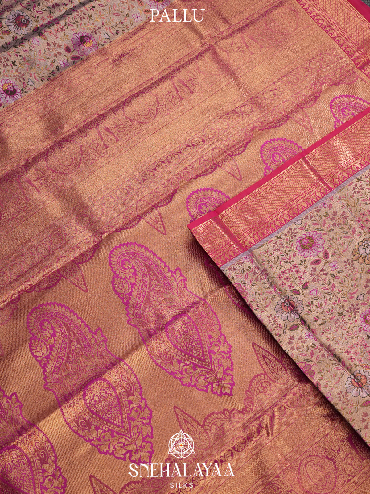 Beige Art Silk Saree