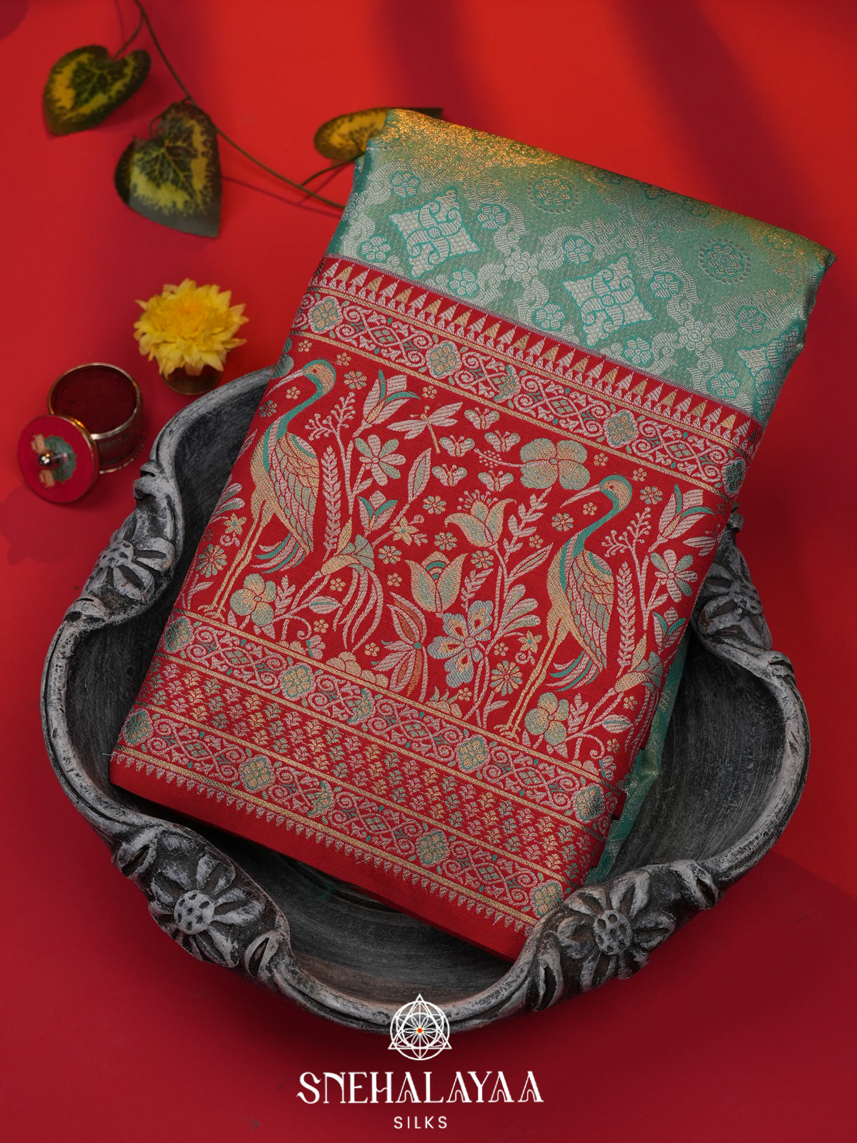 Teal Art Silk Saree