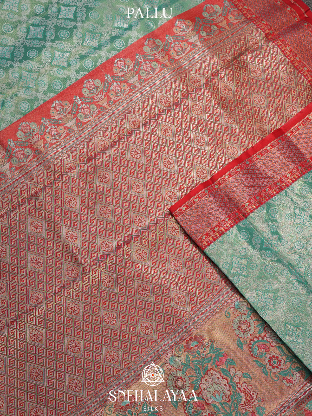 Teal Art Silk Saree