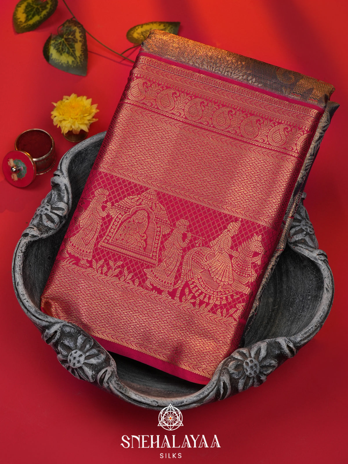 Grey Art Silk Saree