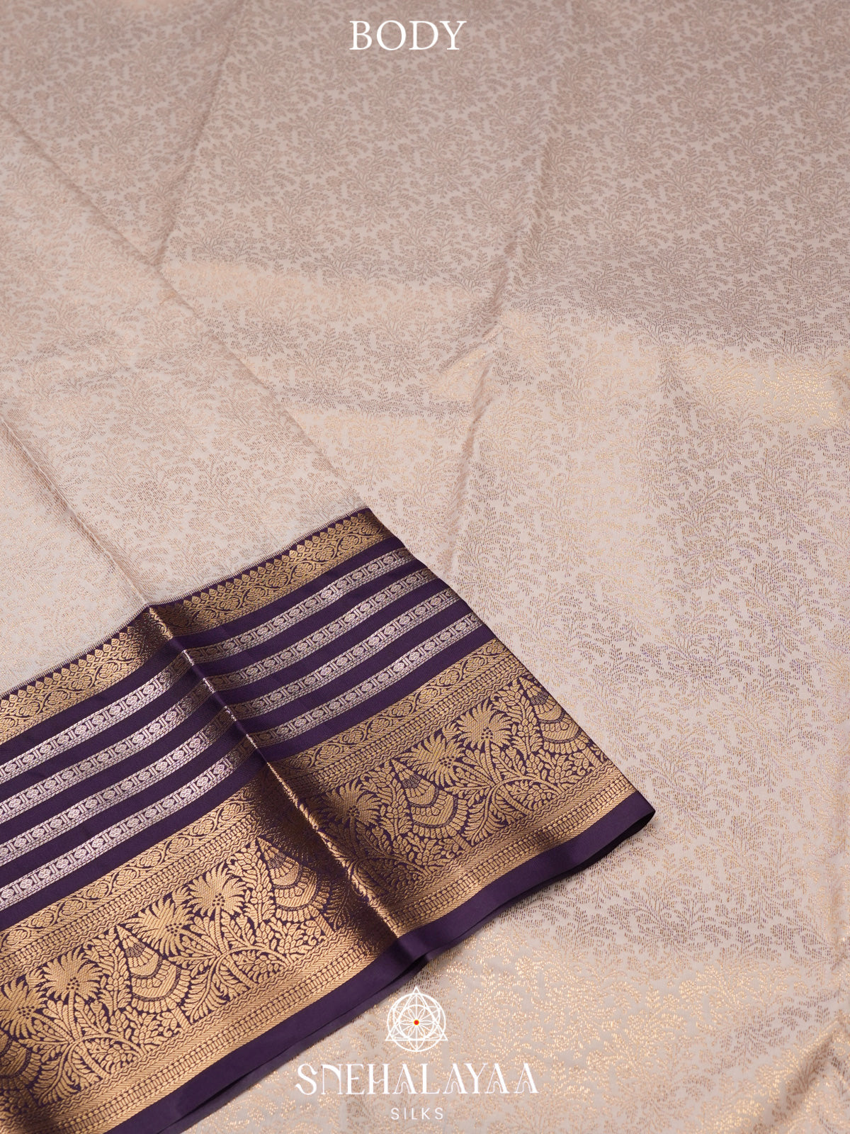 Cream Art Silk Saree