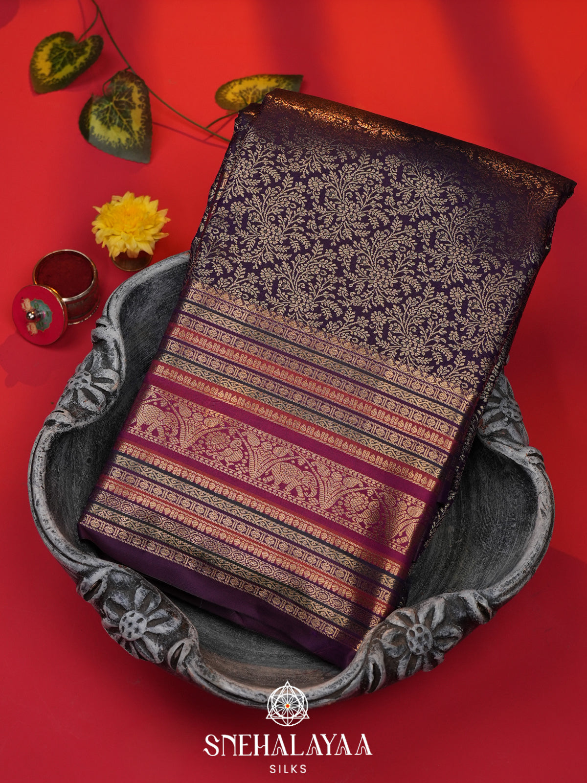 Purple Art Silk Saree