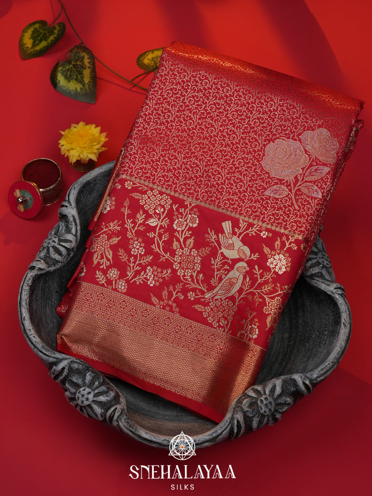 Red Art Silk Saree