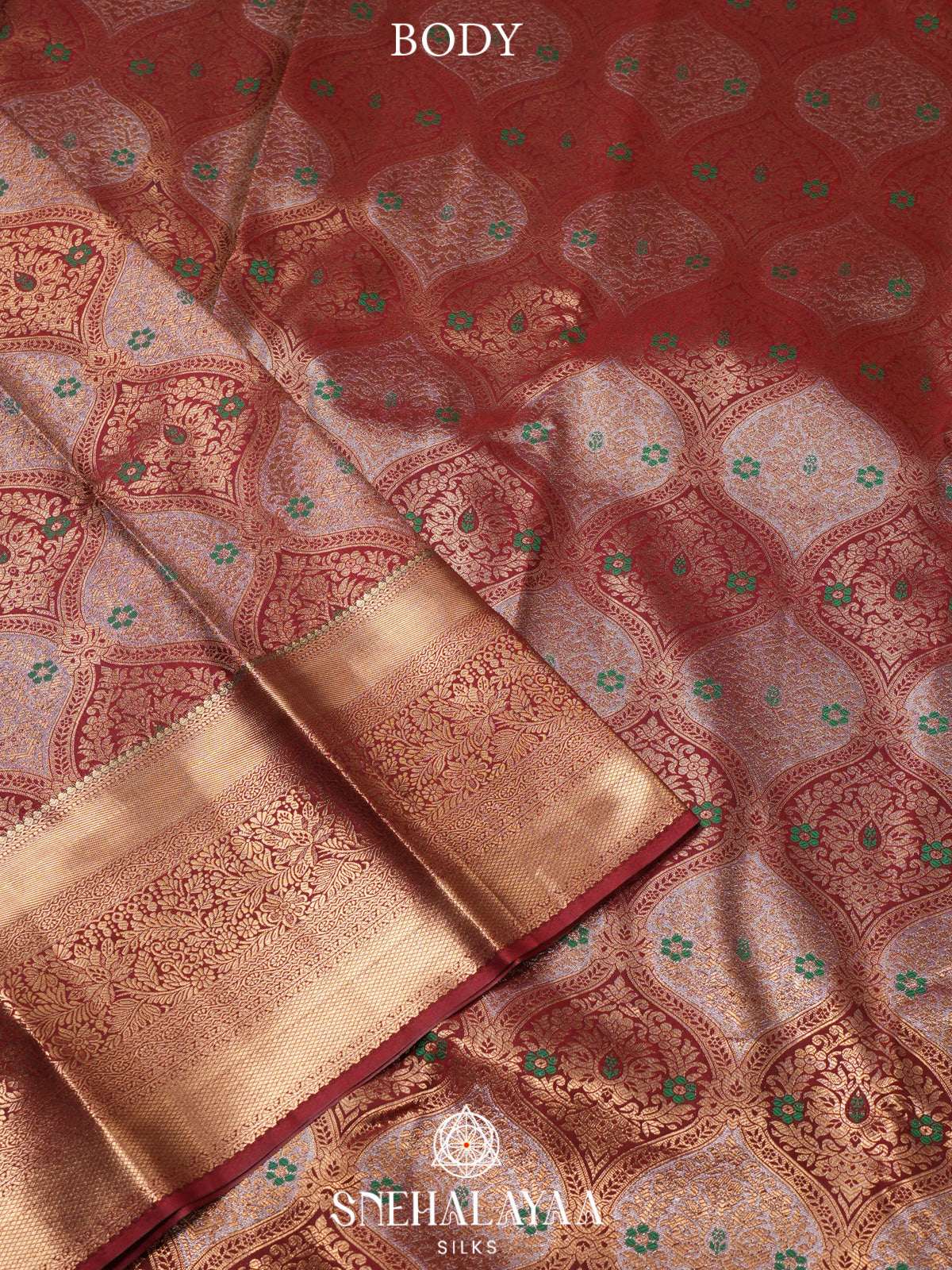 Burgundy Art Silk Saree