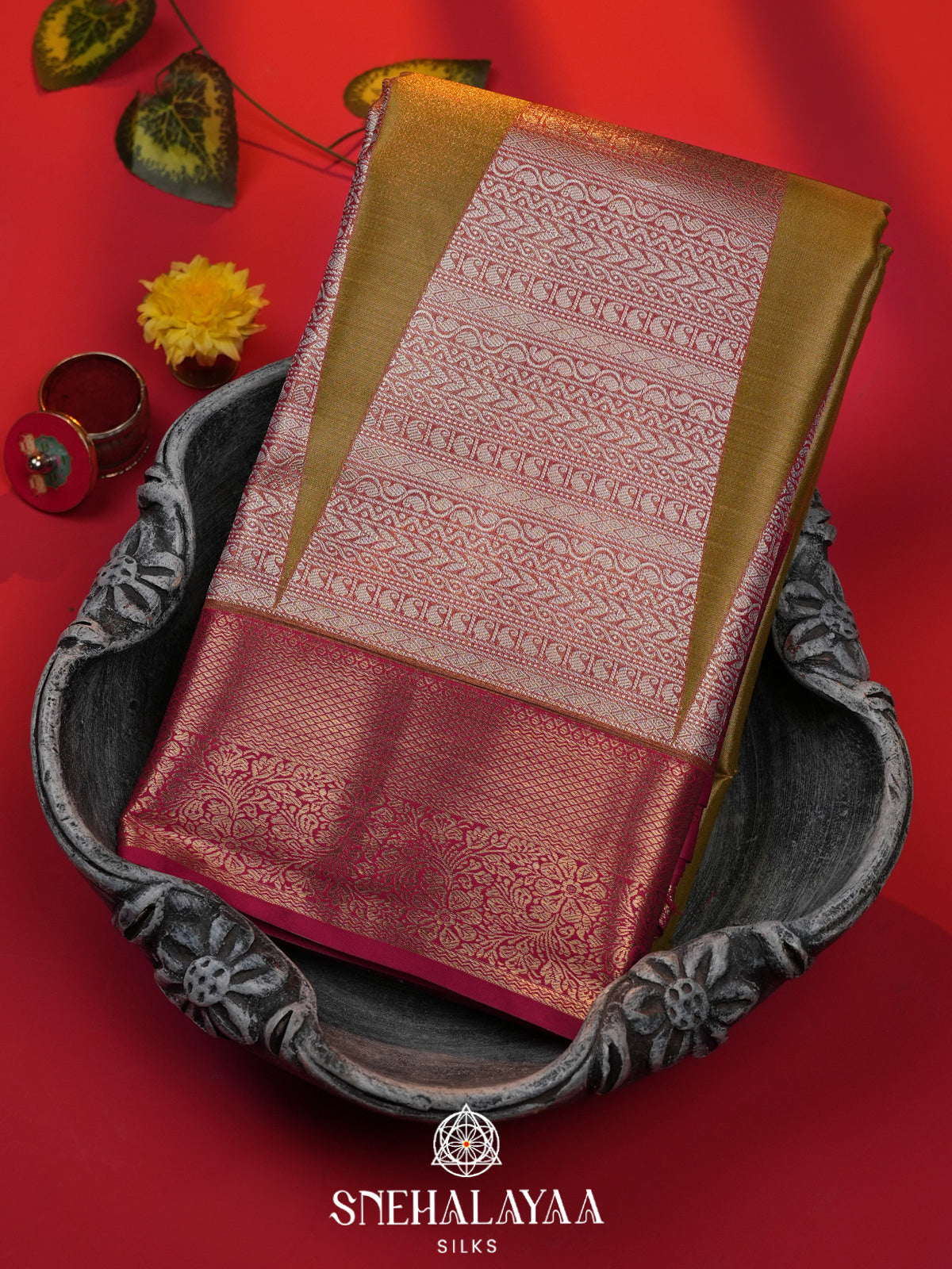 Olive Art Silk Saree