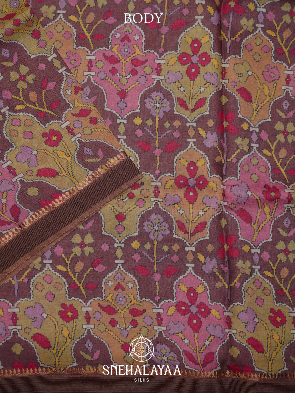 Maroon Tussar Silk Saree