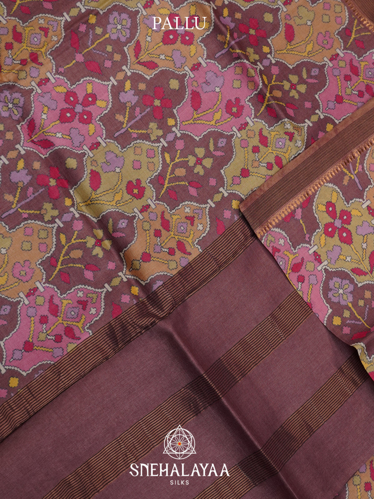 Maroon Tussar Silk Saree