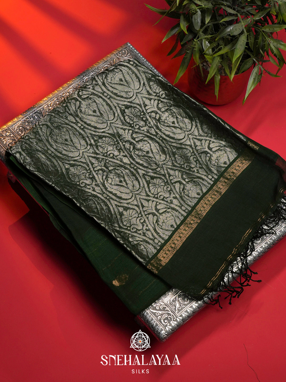 Green Kora Silk Saree