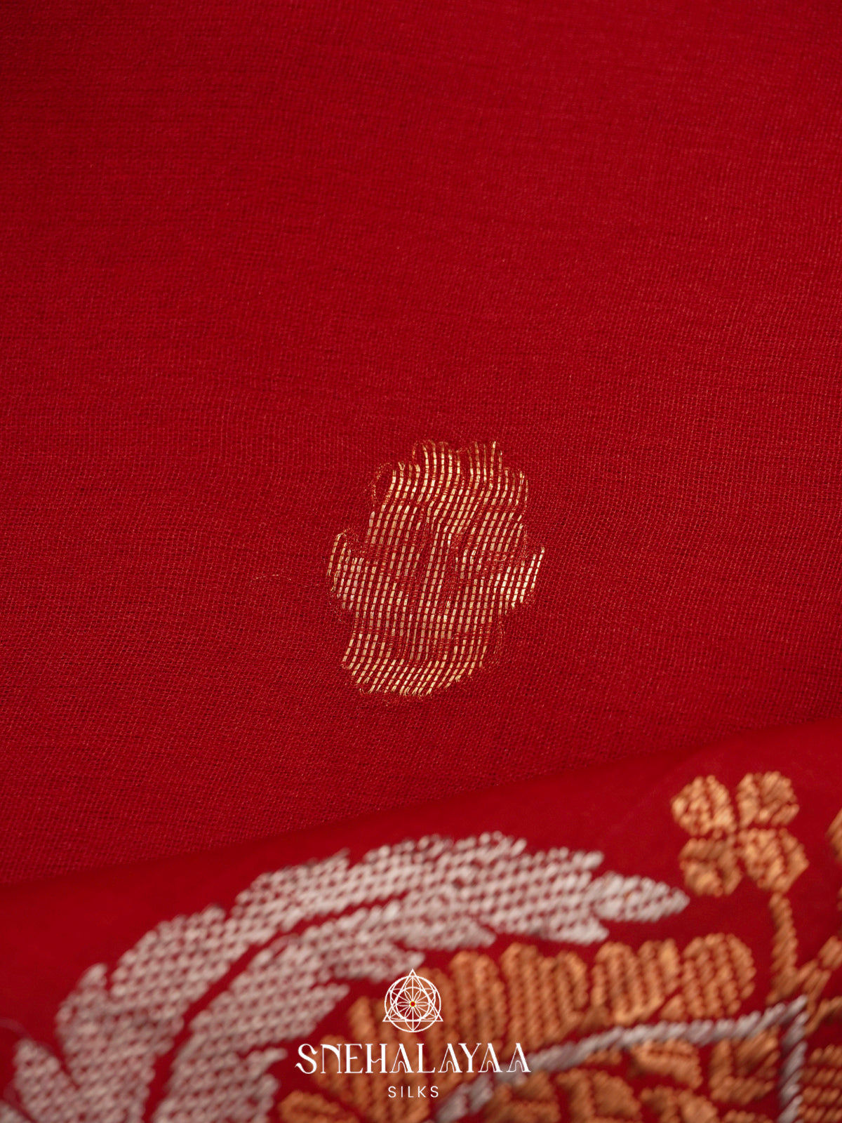 Red Kora Silk Saree