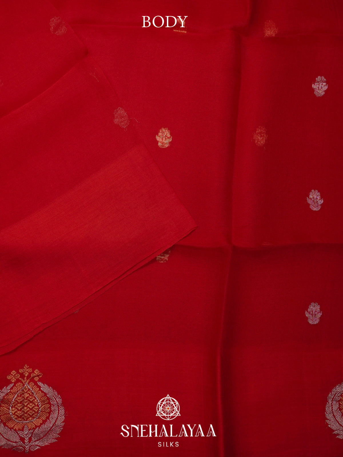 Red Kora Silk Saree