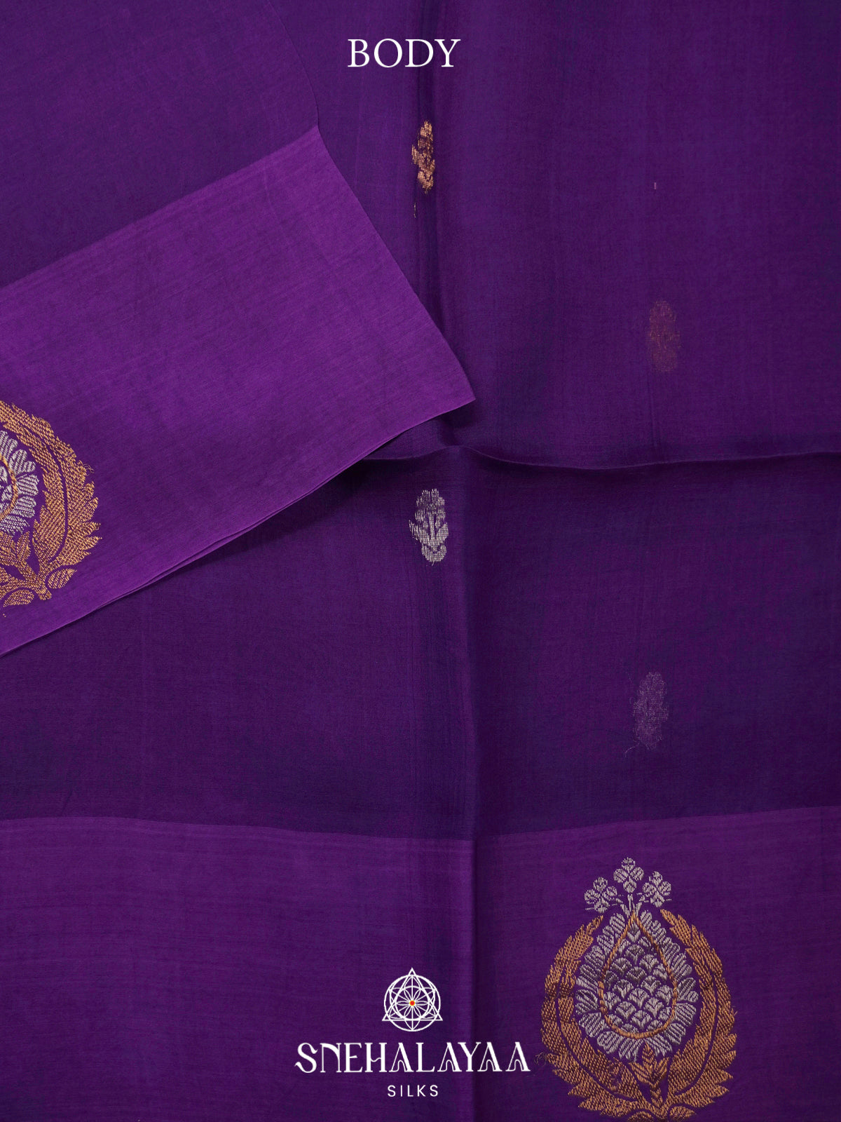 Purple Kora Silk Saree