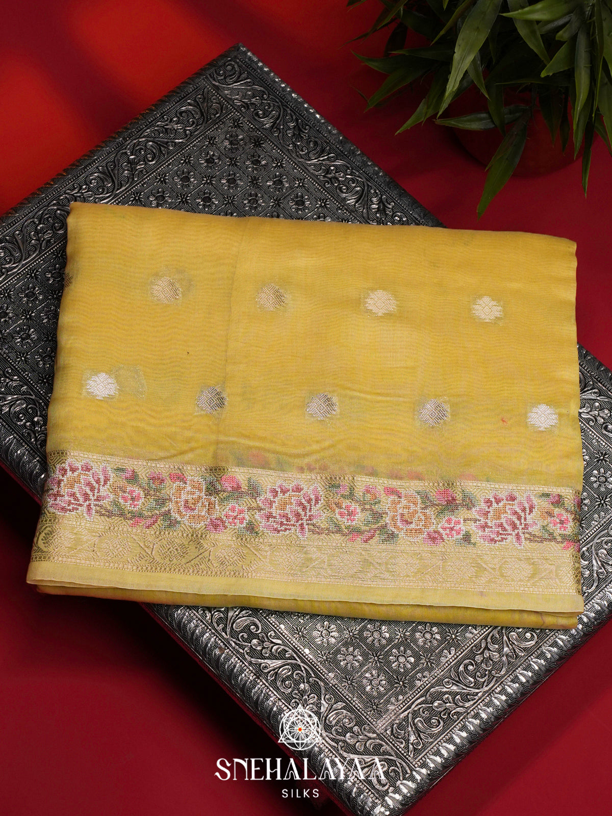 Yellow Chanderi Saree