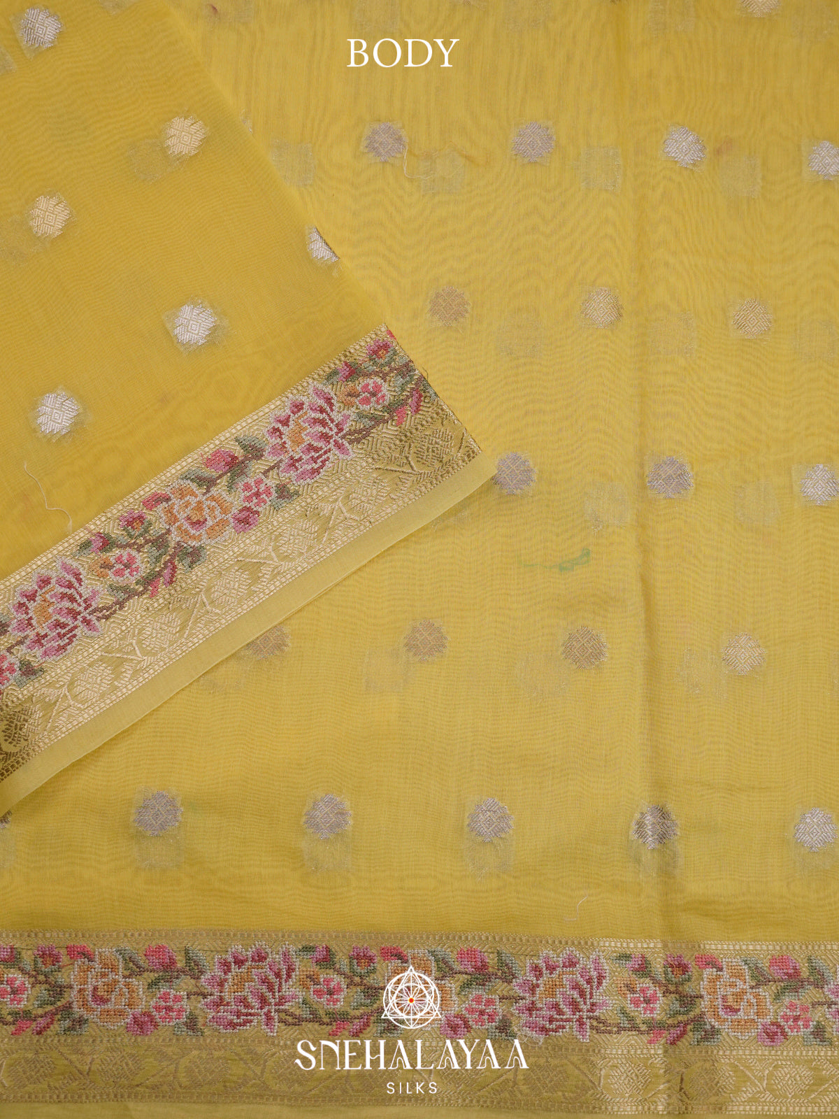 Yellow Chanderi Saree