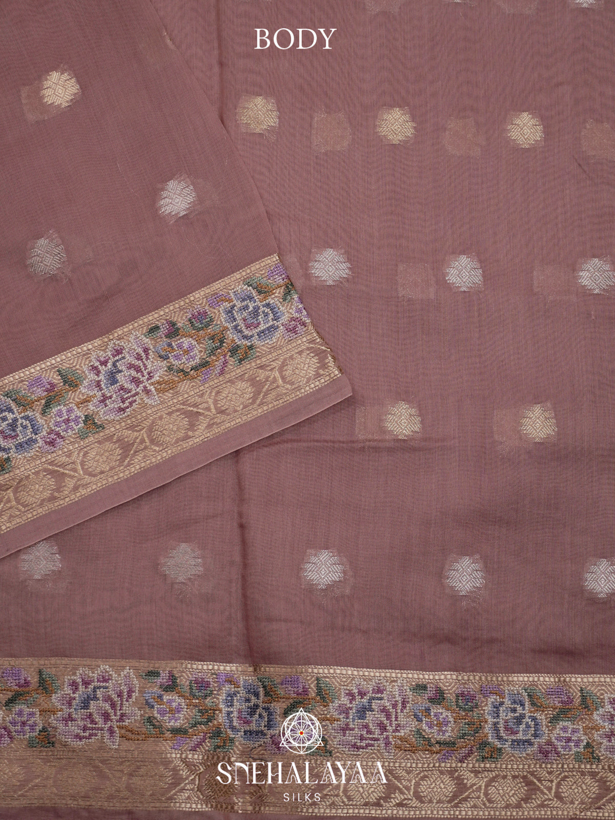 Dusty Mauve Chanderi Saree