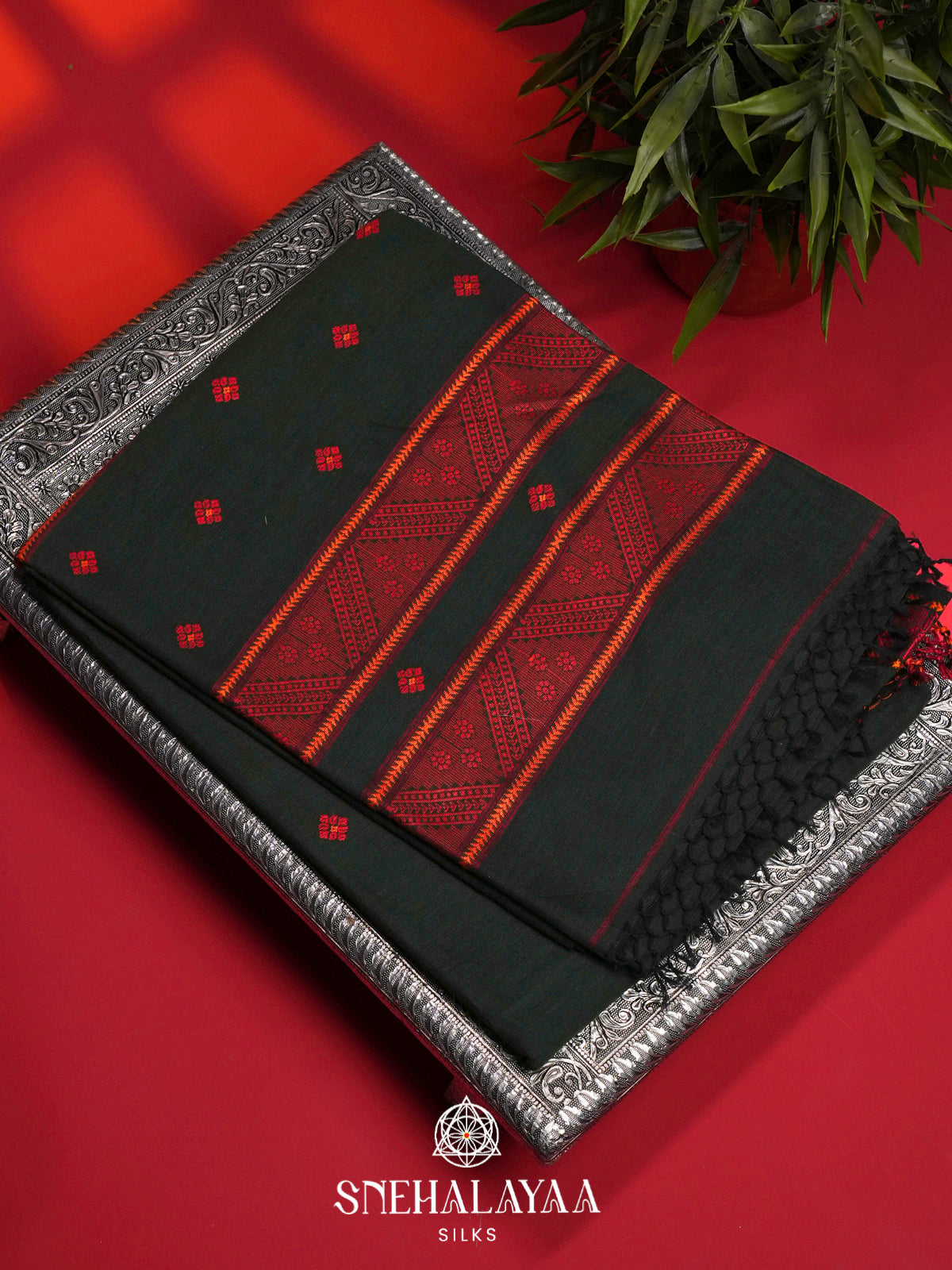 Bottle Green Chanderi Saree