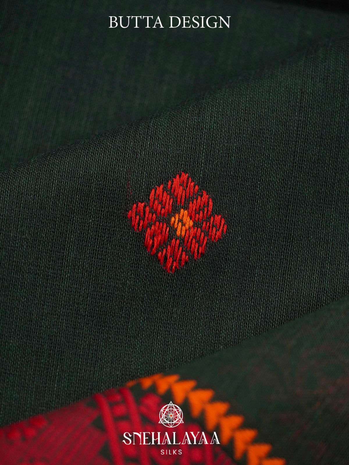 Bottle Green Chanderi Saree