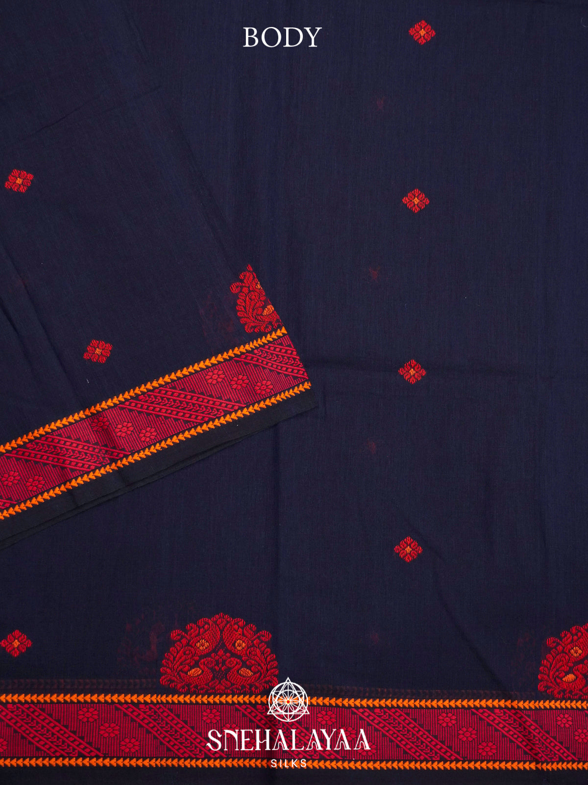 Navy Blue Chanderi Saree