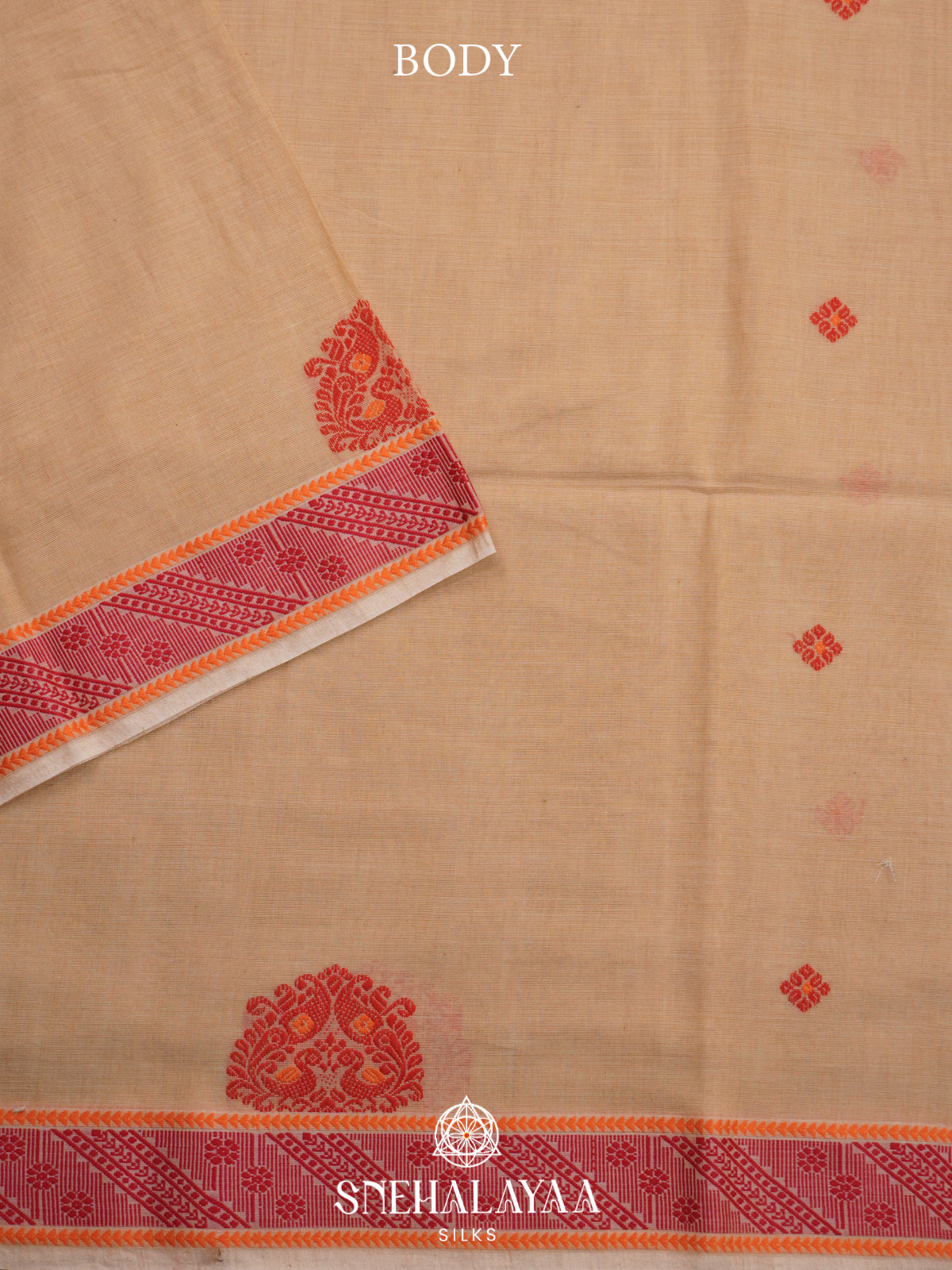 Beige Chanderi Saree