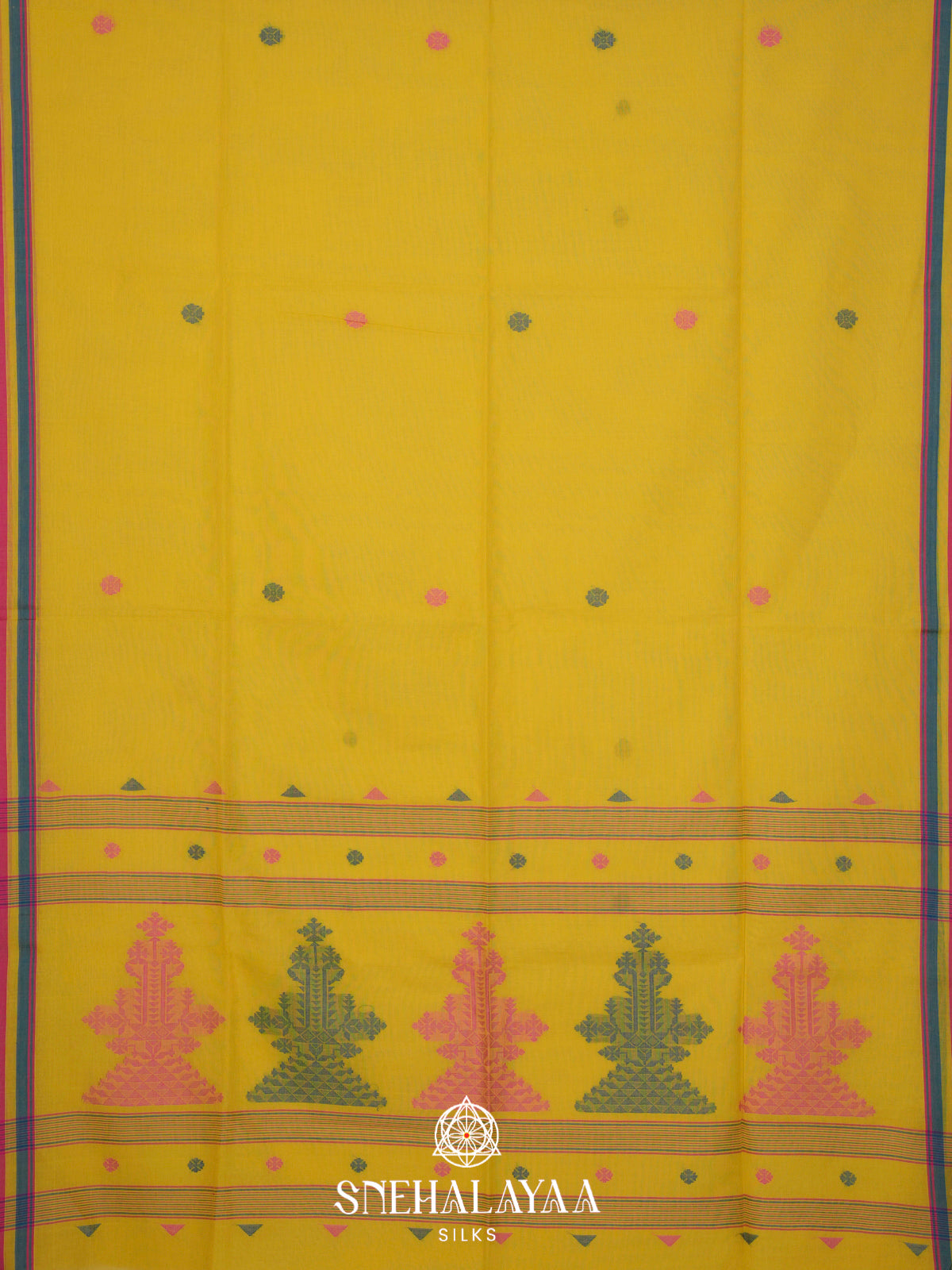 Yellow Bengal Cotton Saree