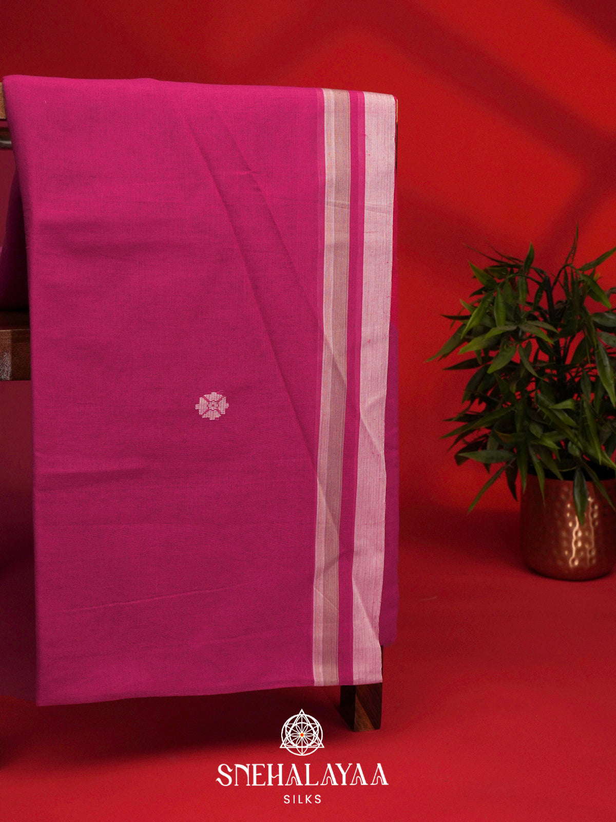 Magenta Bengal Cotton Saree