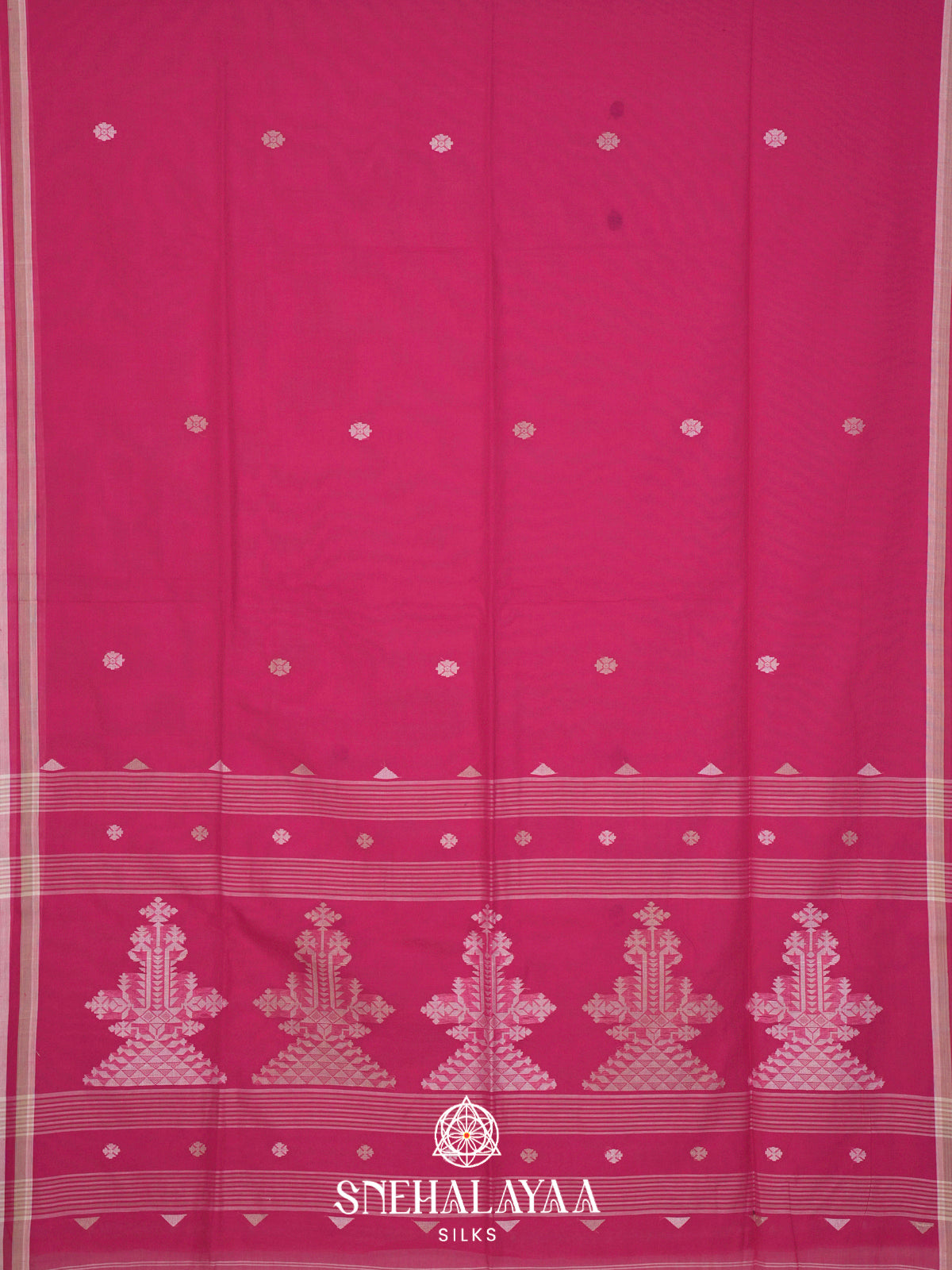 Magenta Bengal Cotton Saree