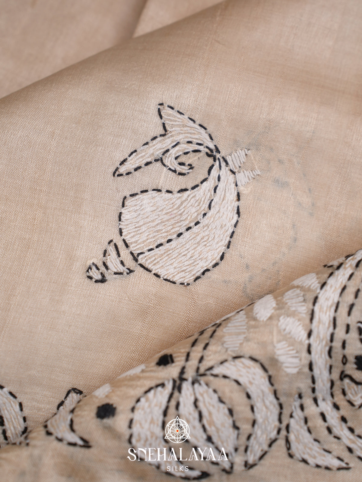 Cream Tussar Saree