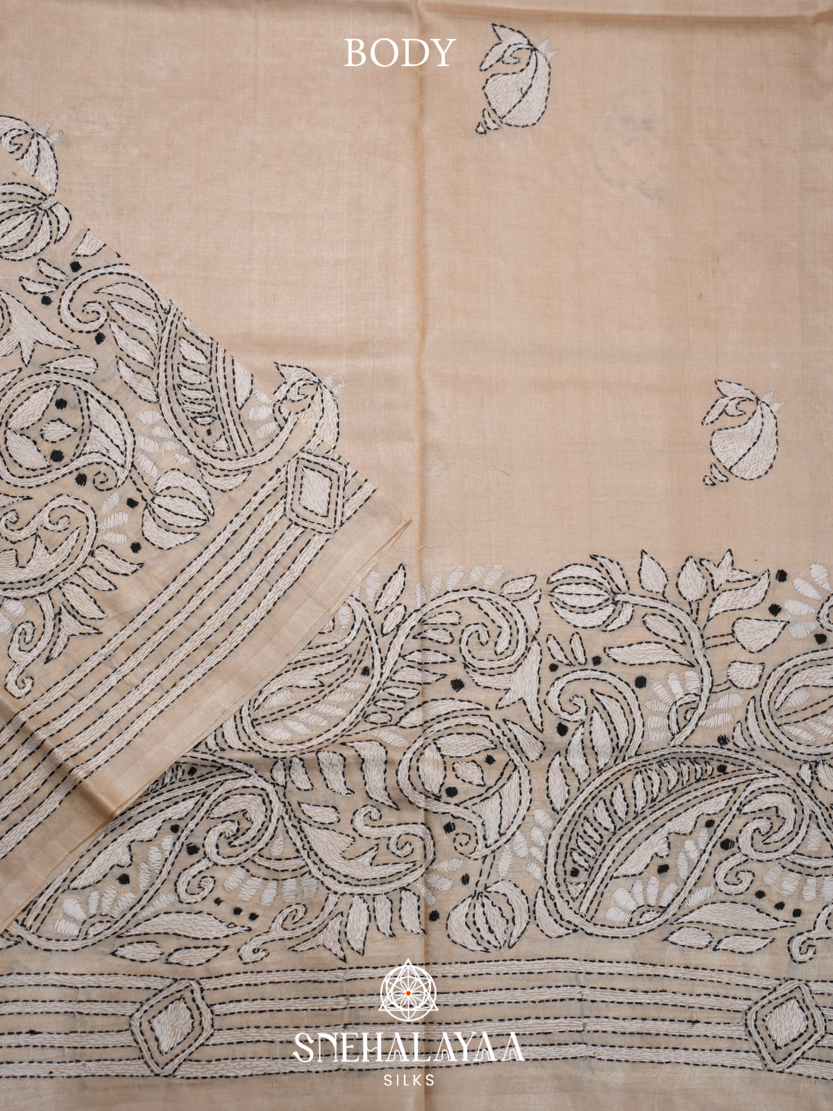 Cream Tussar Saree