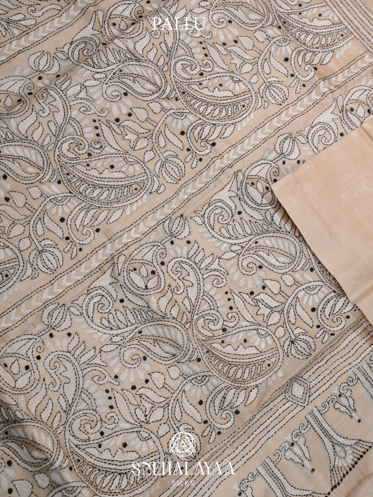 Cream Tussar Saree