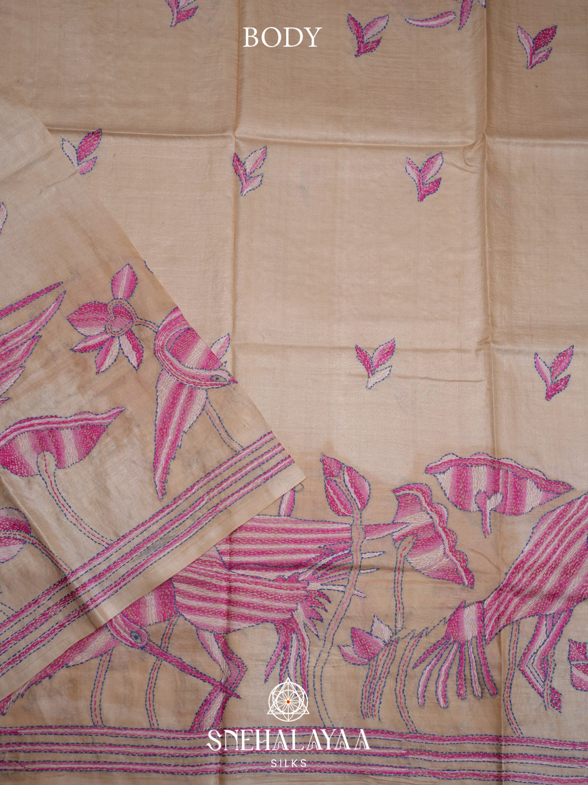 Cream Tussar Saree
