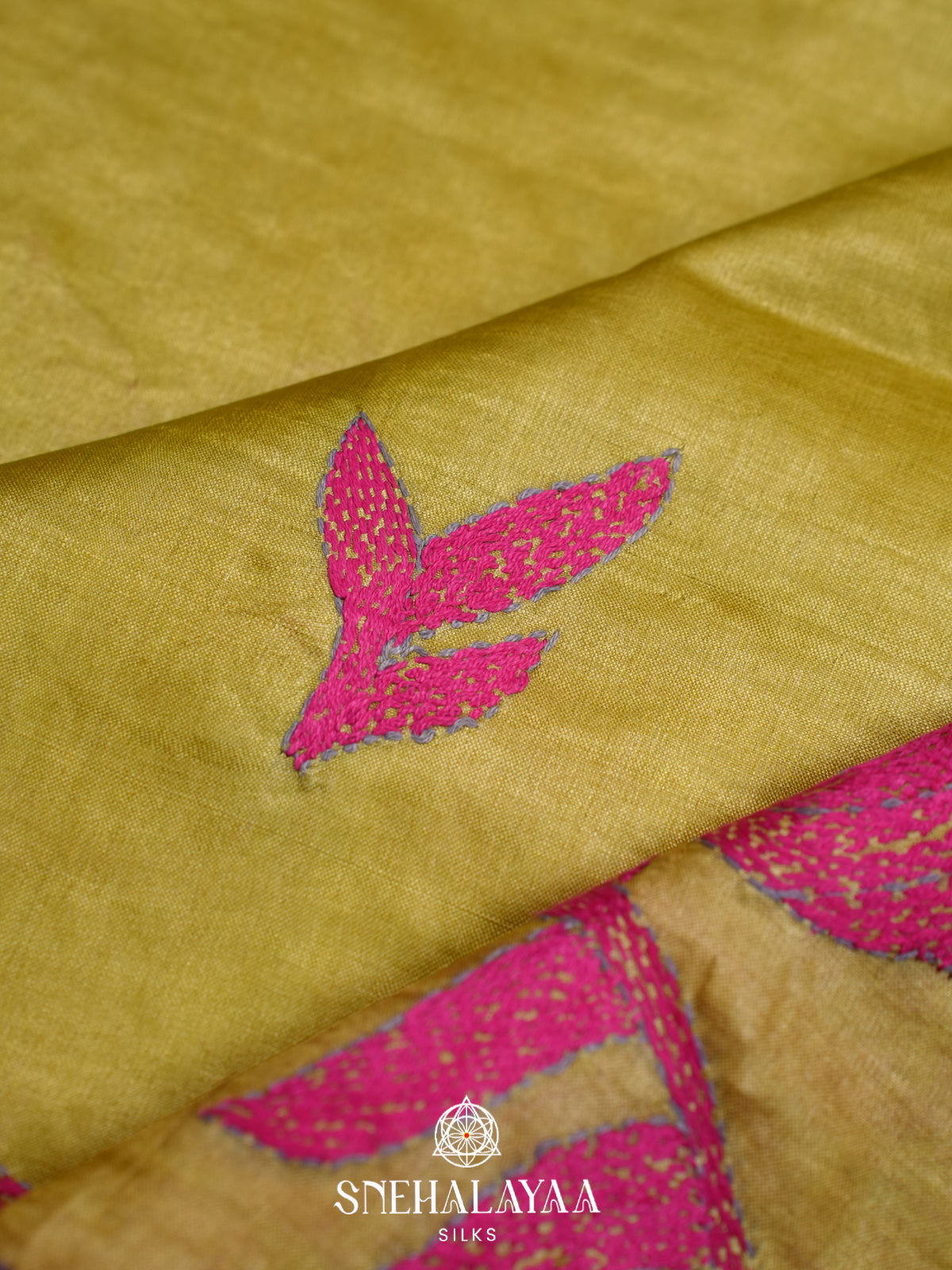 Mehandi Green Tussar Saree