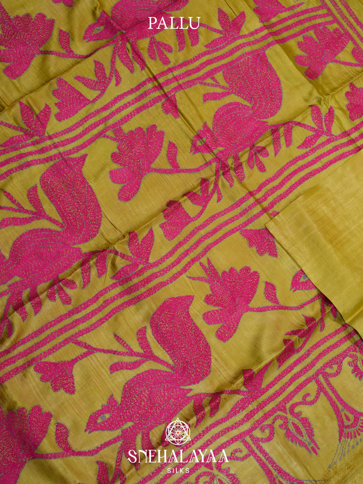 Mehandi Green Tussar Saree