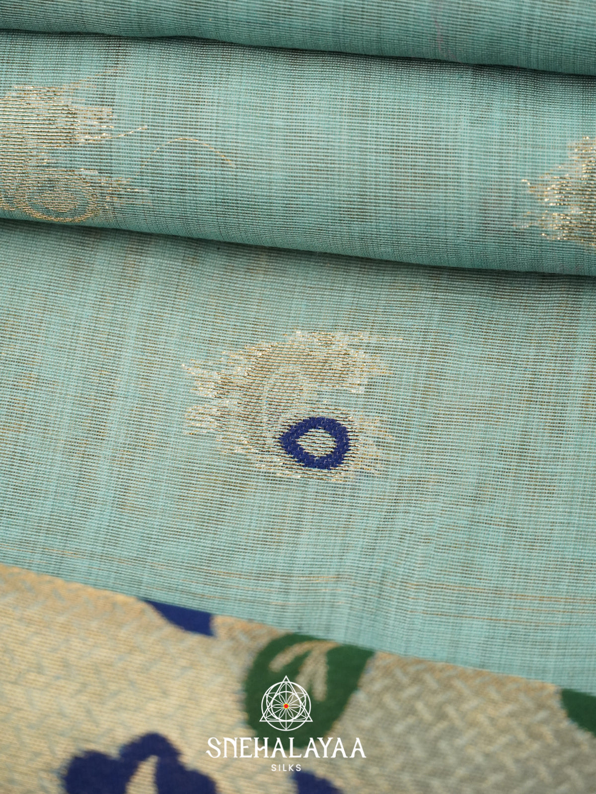 Pale Blue Munga Cotton Saree