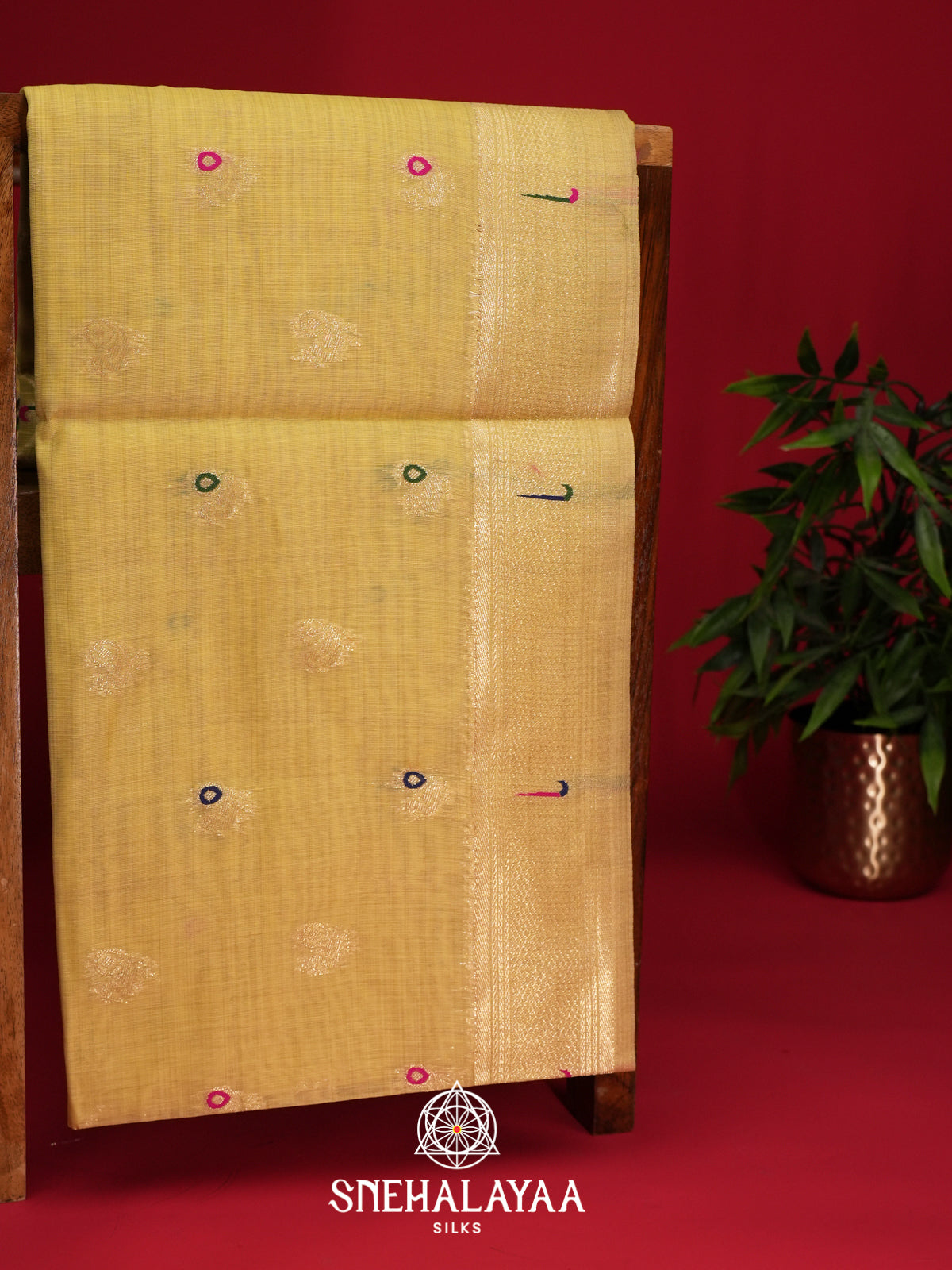 Yellow Munga Cotton Saree