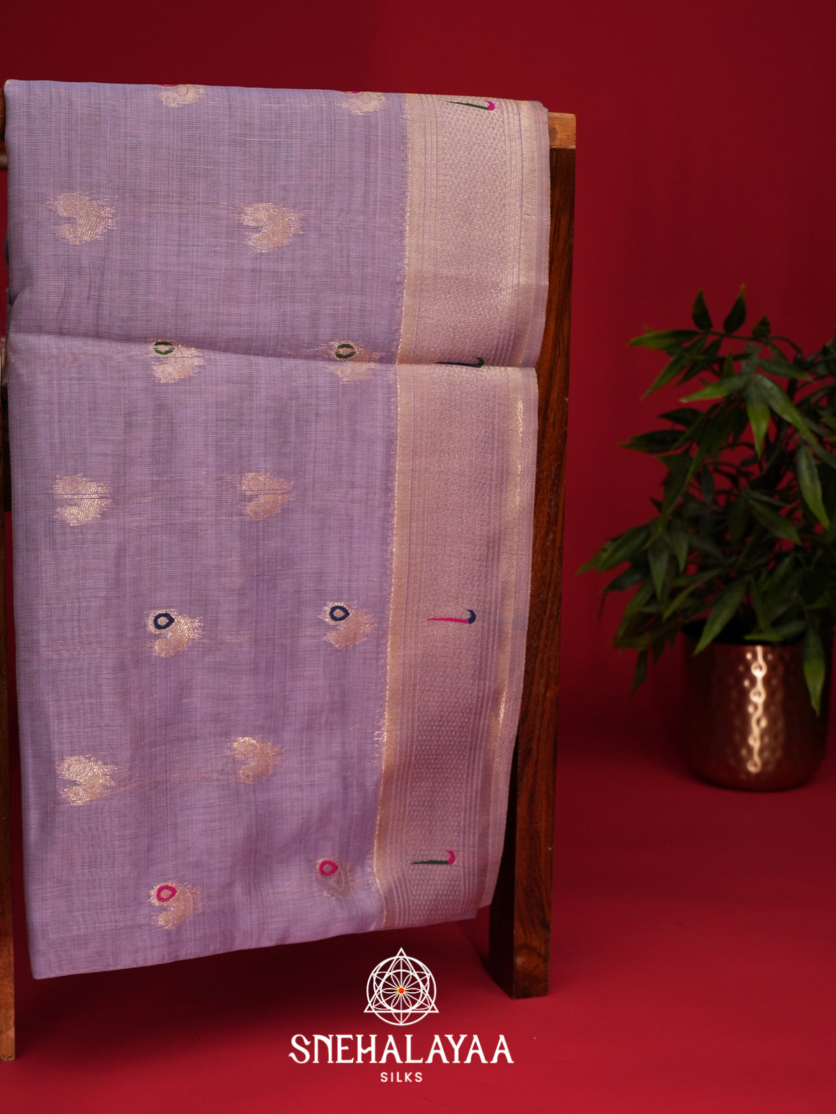 Lavender Munga Cotton Saree
