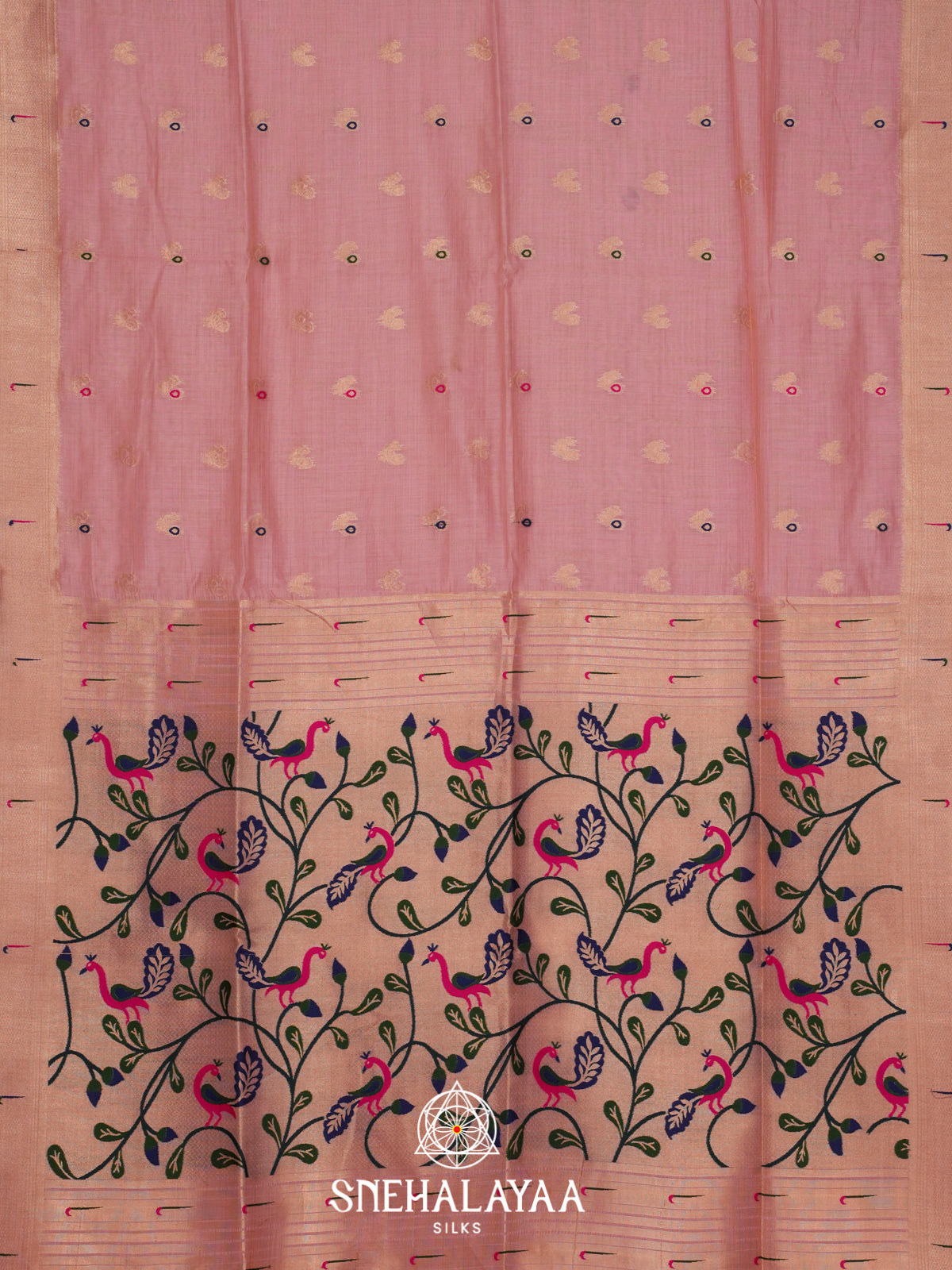Pink Munga Cotton Saree