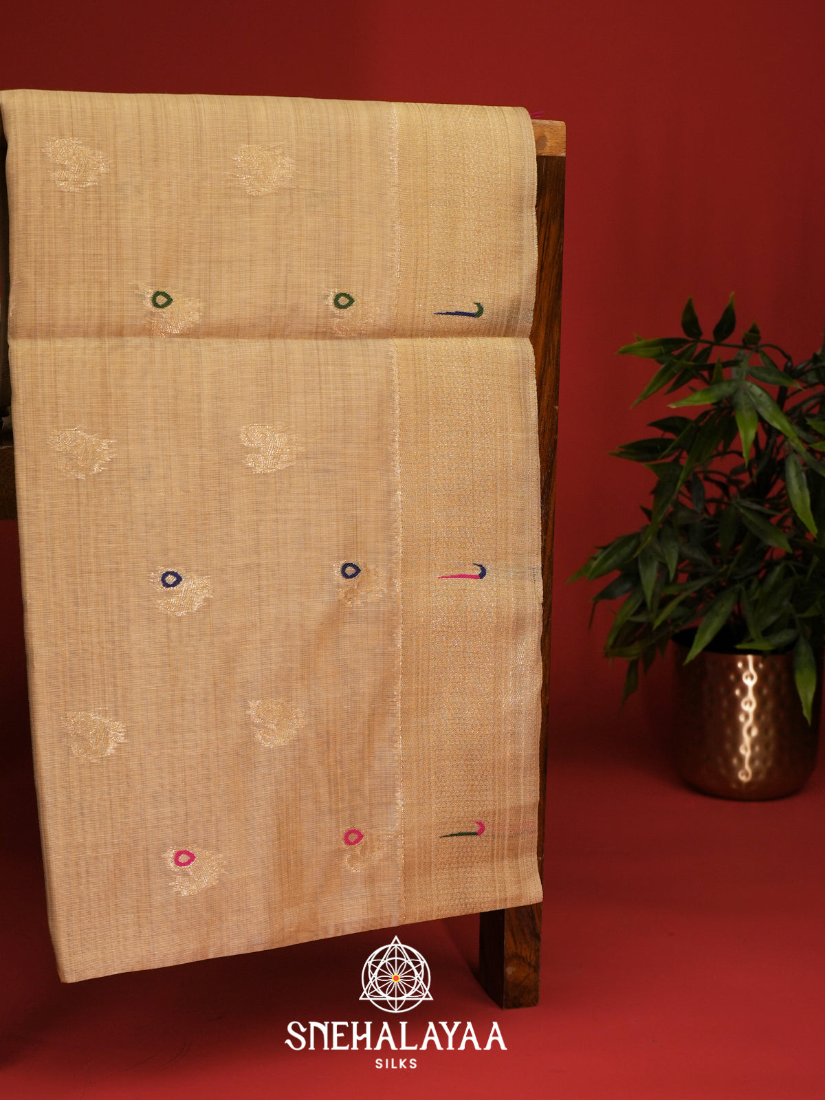 Beige Munga Cotton Saree