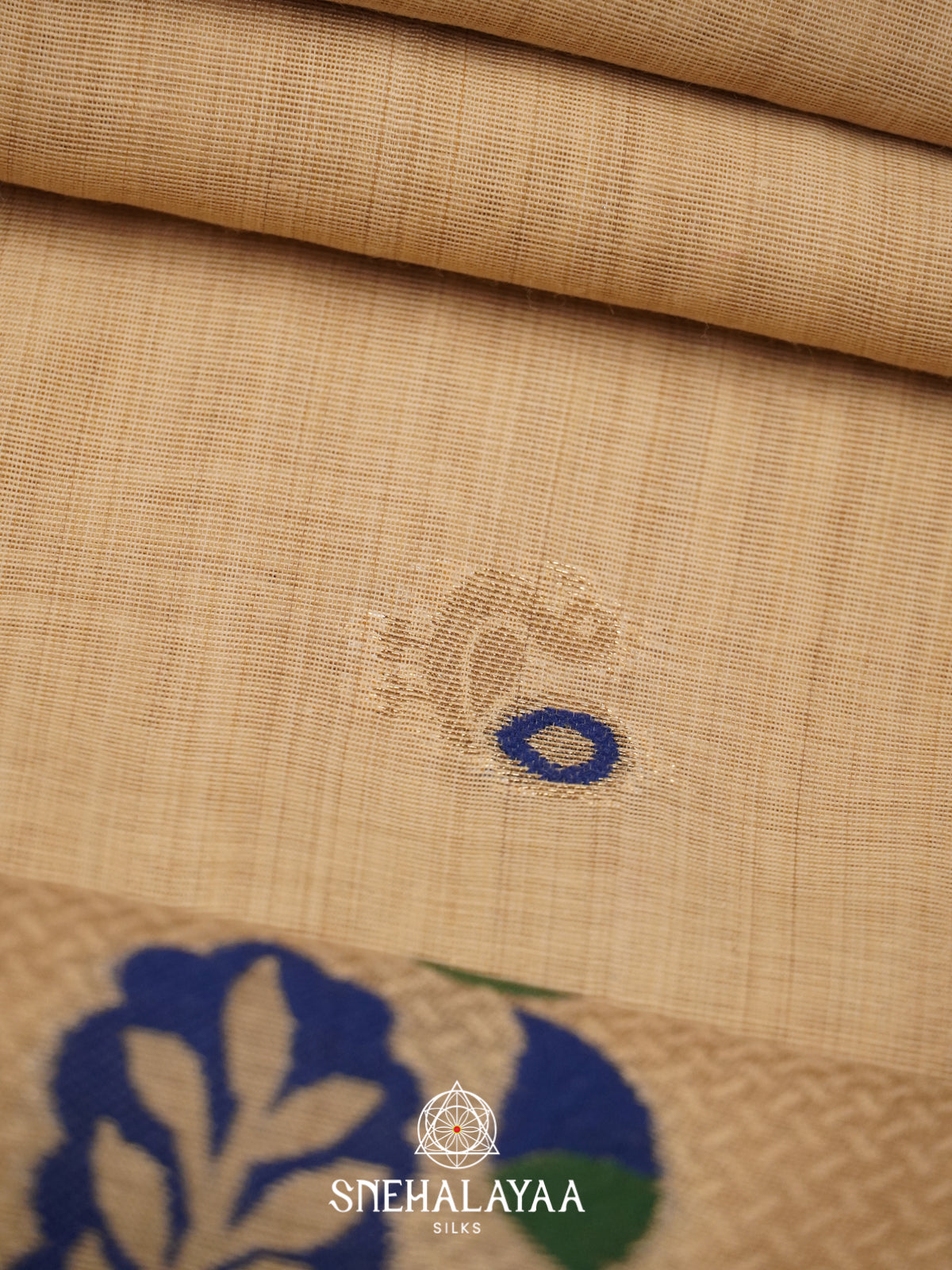 Beige Munga Cotton Saree