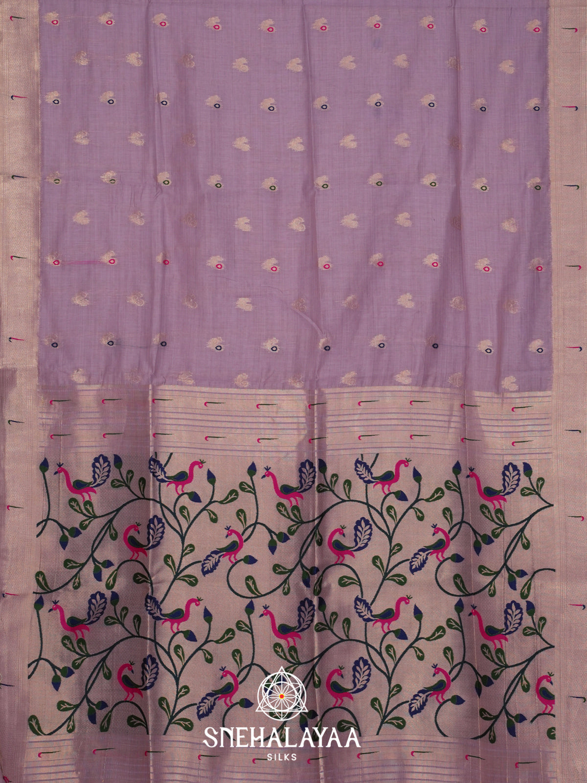 Lavender Munga Cotton Saree