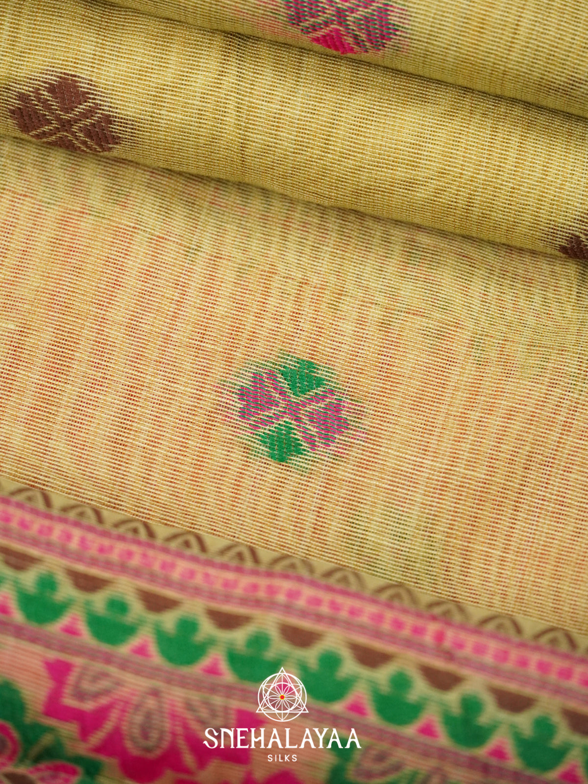 Beige Munga Cotton Saree