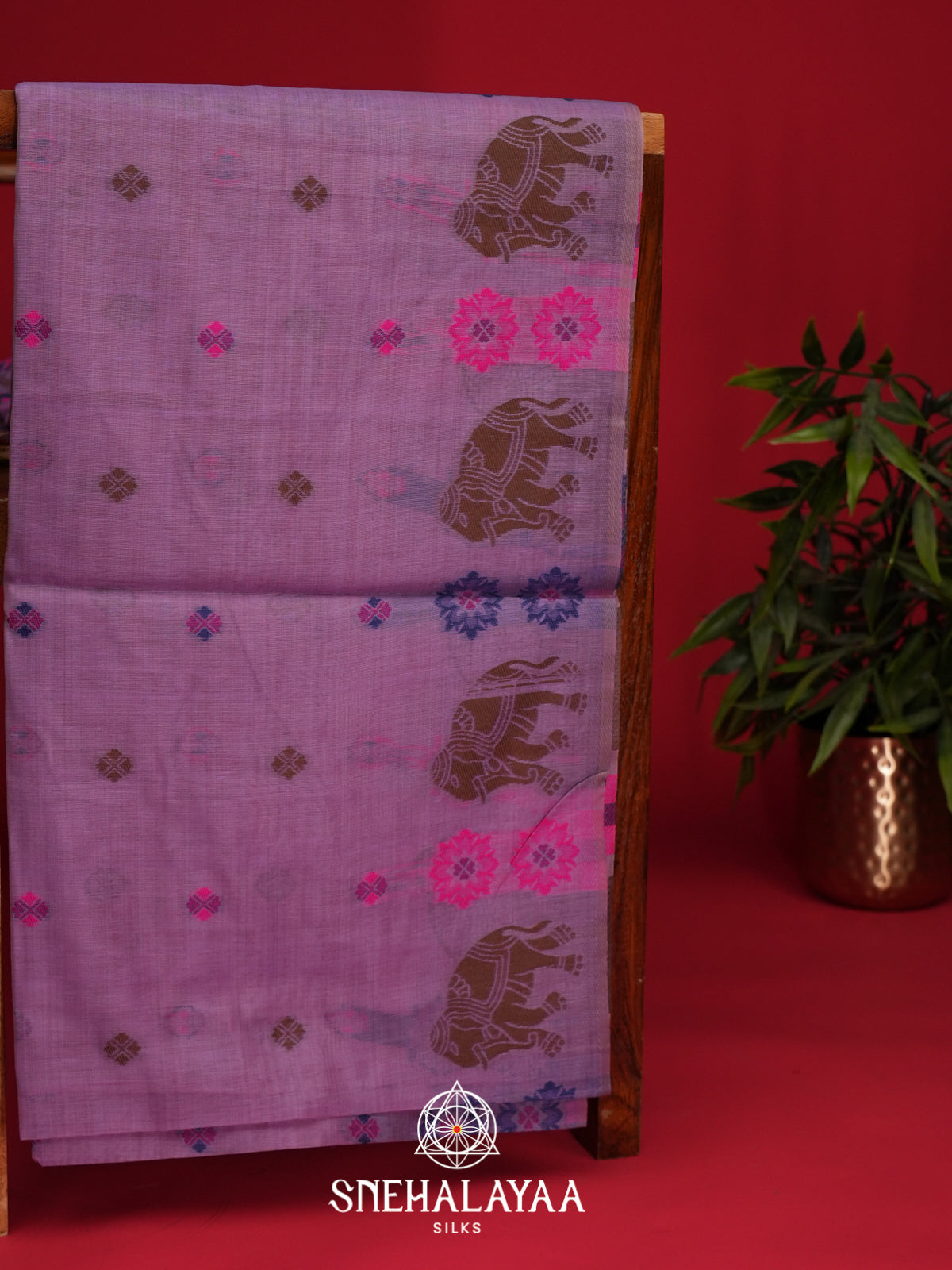 Lilac Munga Cotton Saree