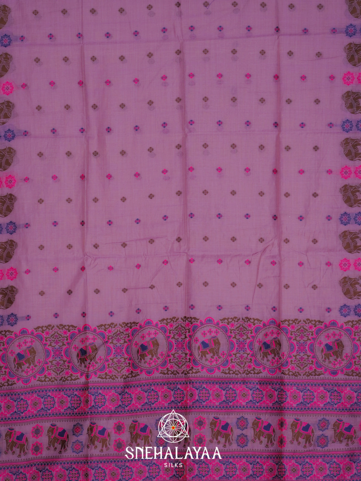 Lilac Munga Cotton Saree