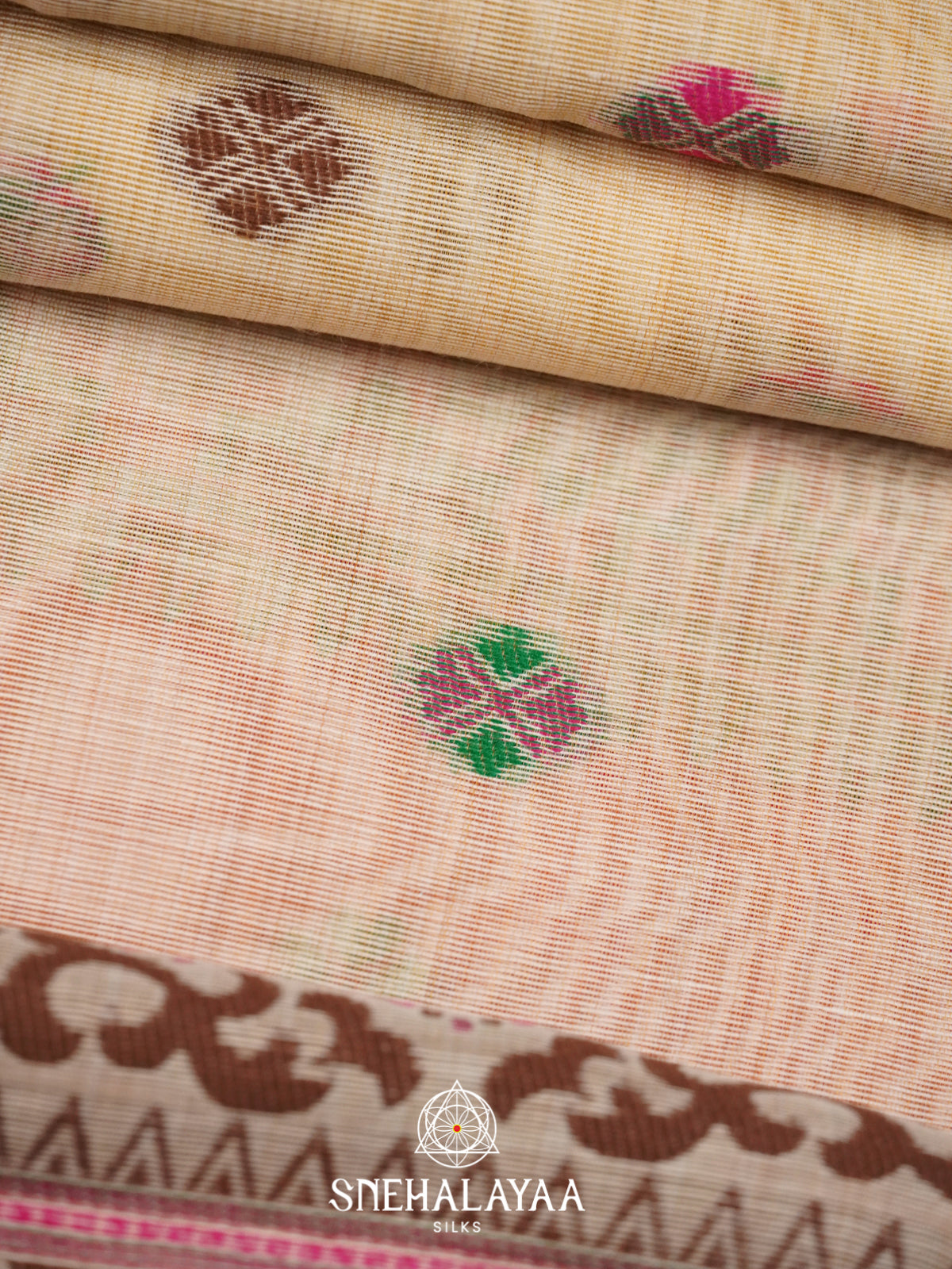 Off White Munga Cotton Saree