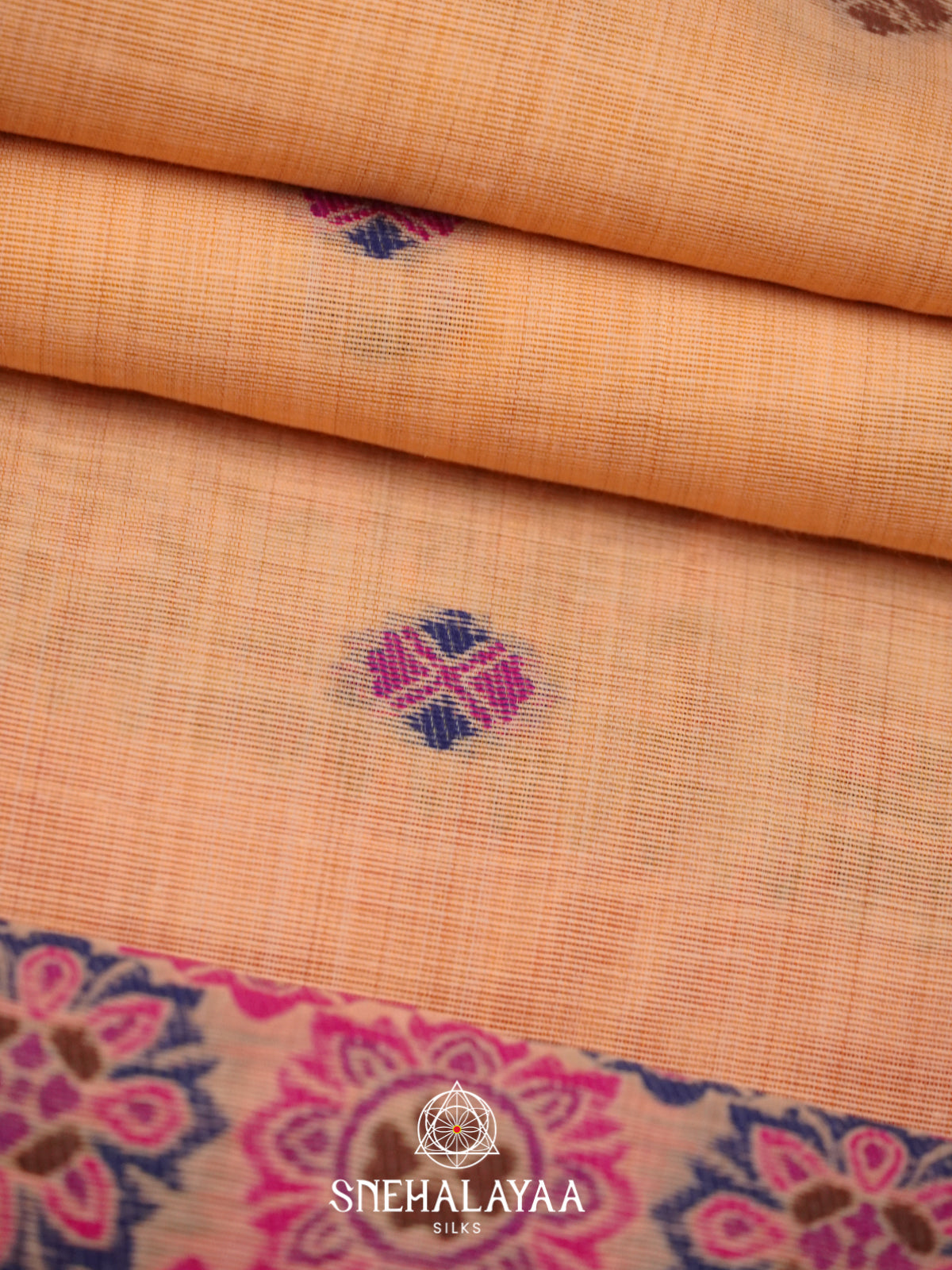 Peach Munga Cotton Saree
