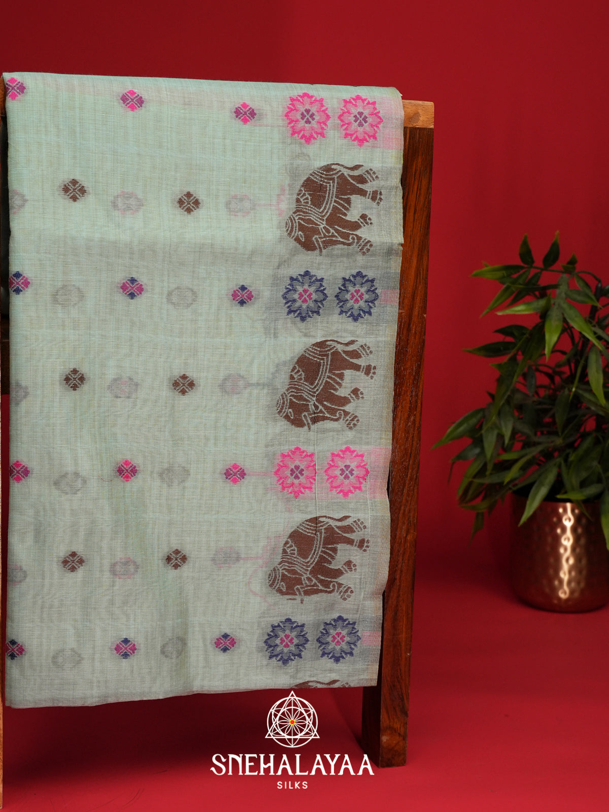 Mint Munga Cotton Saree