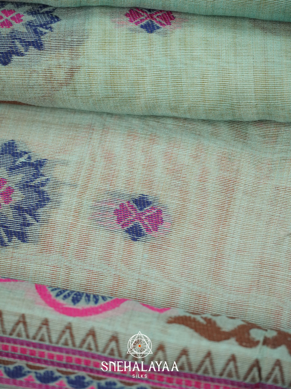 Mint Munga Cotton Saree
