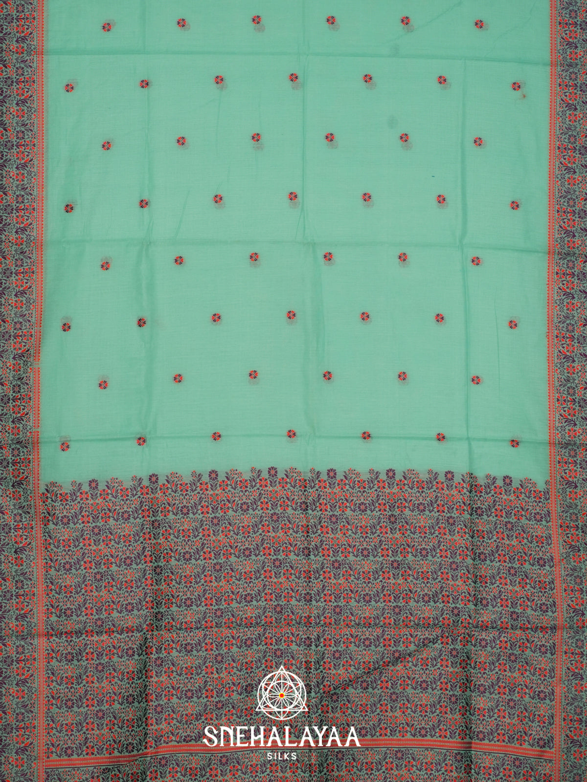 Sea Green Munga Cotton Saree