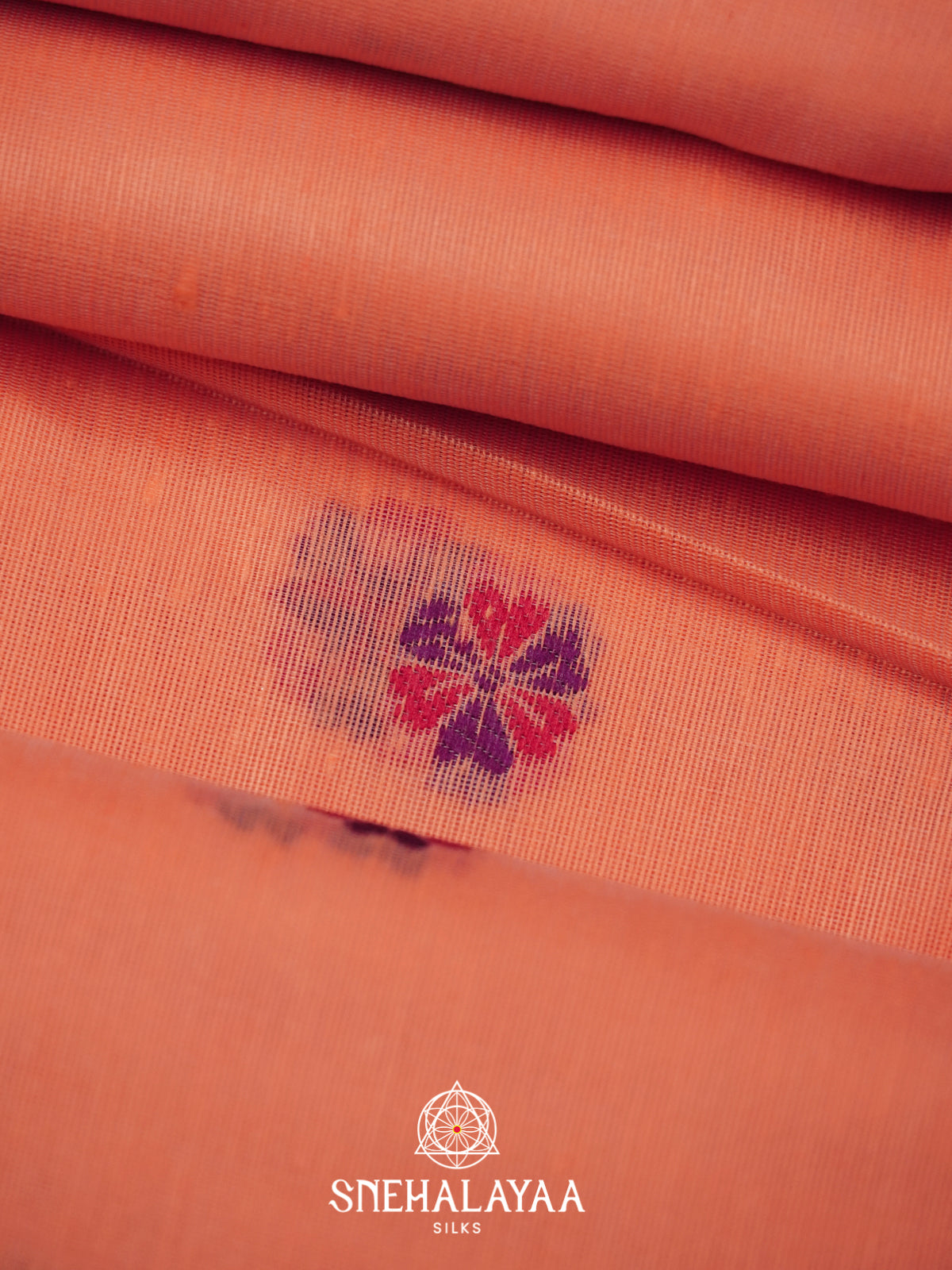 Peach Munga Cotton Saree
